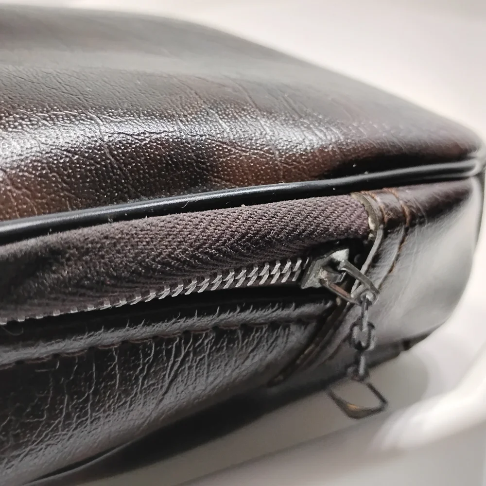 Vtg Wo/Men's Leather Belt Pouch Clip-on Waist Bag Soft 100% Cashmere Inside Nice